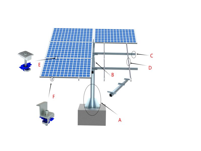 Système de montage solaire unipolaire au sol