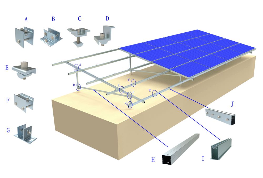 Système de montage au sol solaire paysager