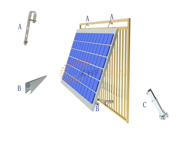 Système de montage solaire sur rail de balcon à la maison