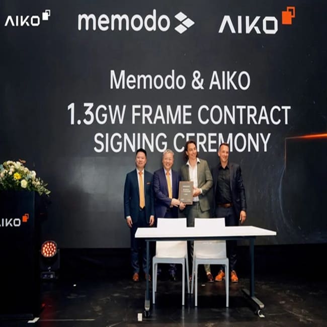 Le fabricant chinois Aiko Solar signe un accord de fourniture de 1,3 GW avec Memodo