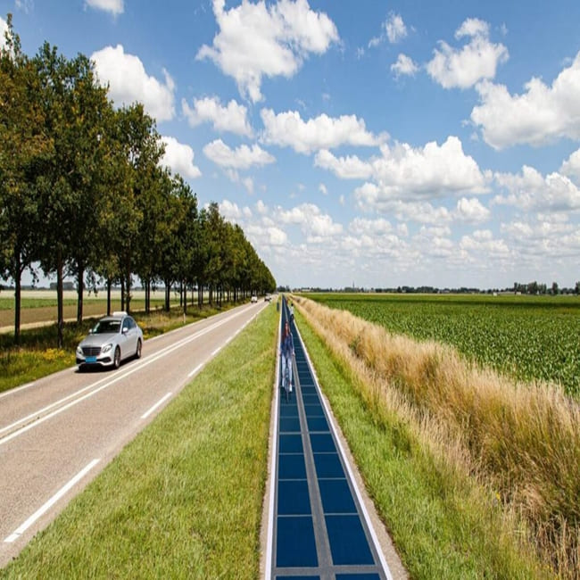 Une piste cyclable solaire dévoilée aux Pays-Bas